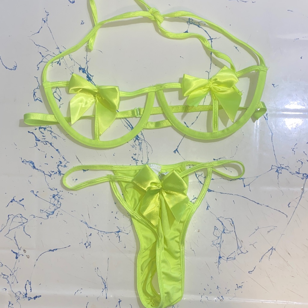 No Boundaries Neon Yellow Chemise & Slip Set